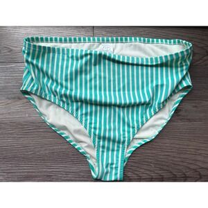 Kona Sol High Waist Swimsuit Bottoms‎ Striped Bikini Bottom Plus Size 16W/18W